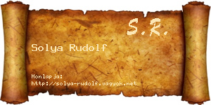 Solya Rudolf névjegykártya